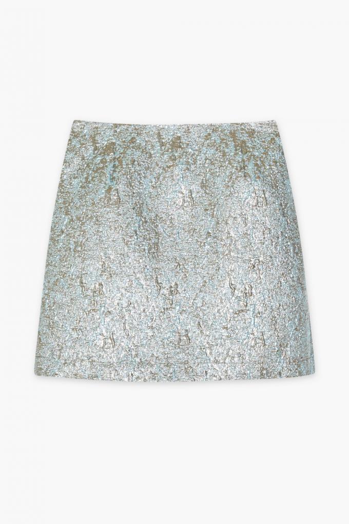 Minirok uit metallic jacquardstof