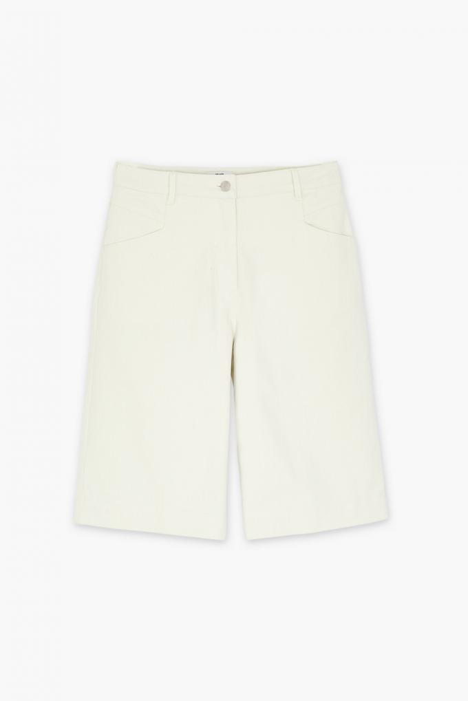 Witte denim bermuda