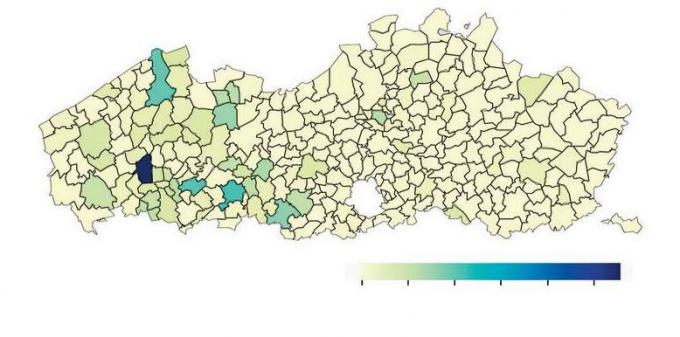 Roeselare kleurt blauw op de kaart van Vlaanderen. Er worden het meest Aziatische hoornaars gevangen en geregistreerd. Maar dat heeft ook veel met de ijver van de vrijwilligers te maken.