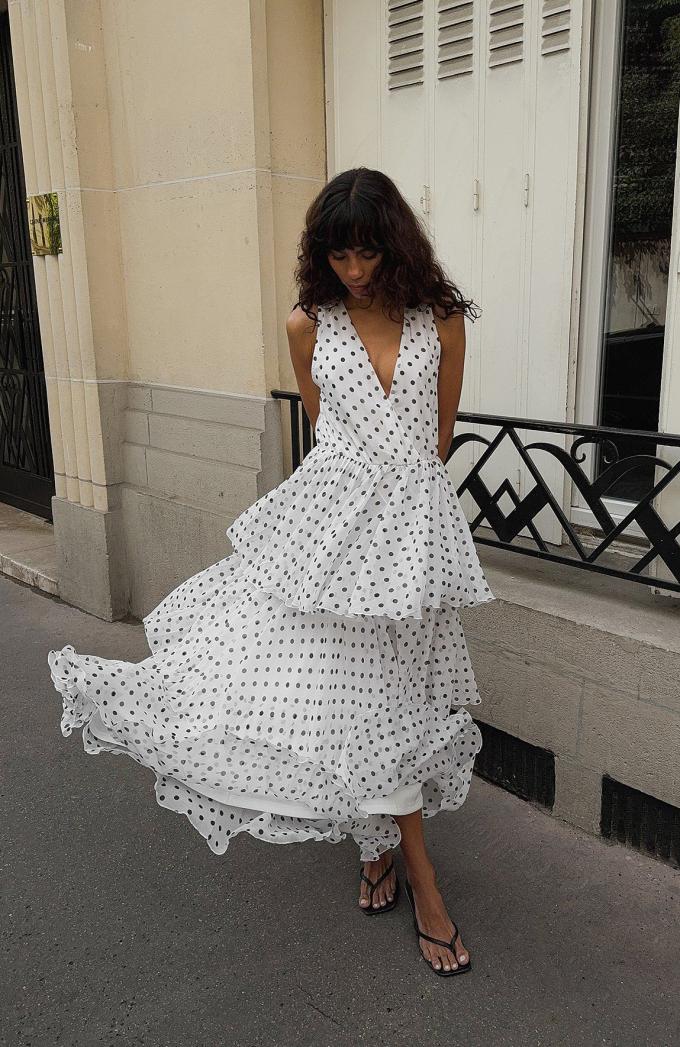 Jurk in polkadotprint 