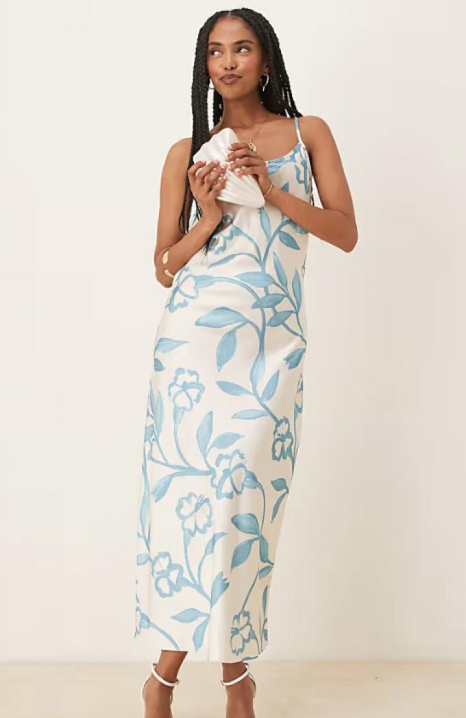 Slip dress met print 