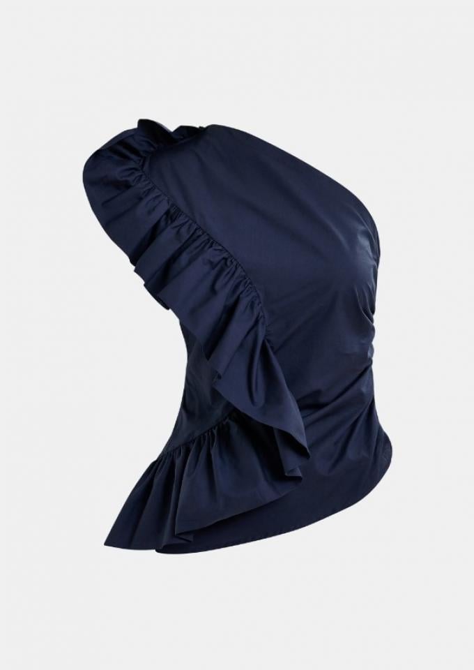 Donkerblauwe asymmetrische top 