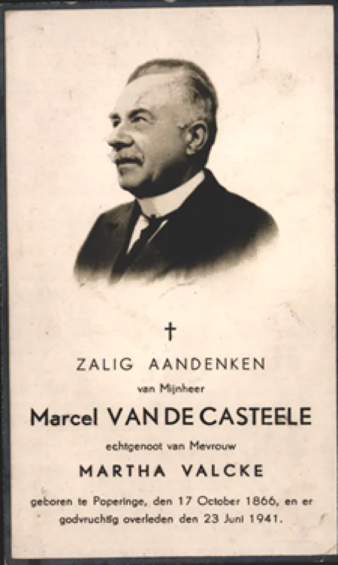 De plaat werd destijds geschonken aan Marcel Vande Casteele, een belangrijke weldoener van de gilde, en keert nu – bijna een eeuw later – terug naar de vereniging.