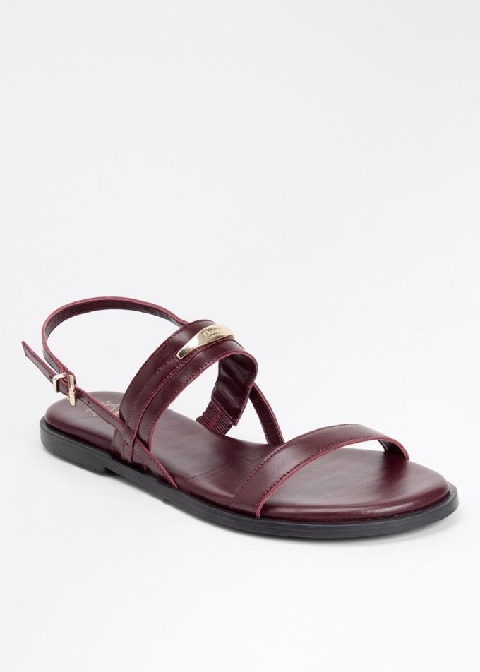 Leren sandalen in bordeauxrood