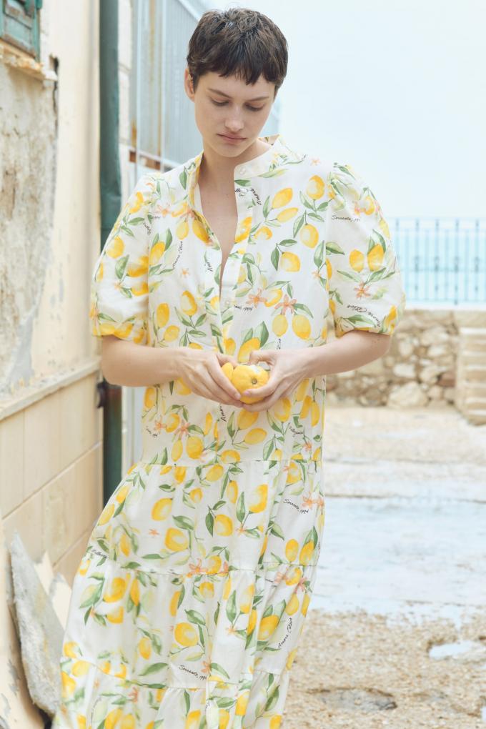 Robe longue citronnée