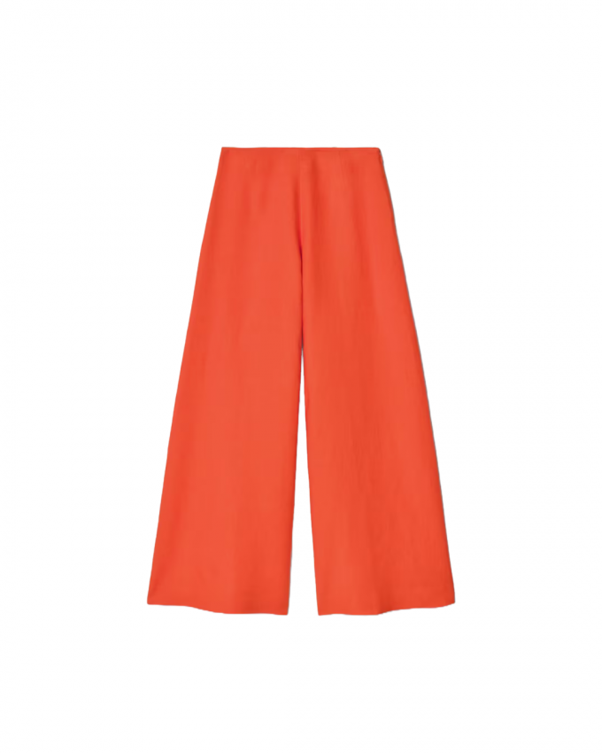 Oranje broek met wijde pijpen