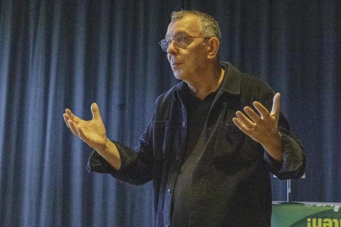 Mark Vertongen tijdens de babbel.