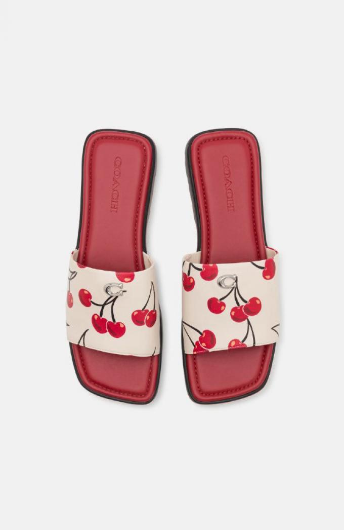 Slippers met kersenprint
