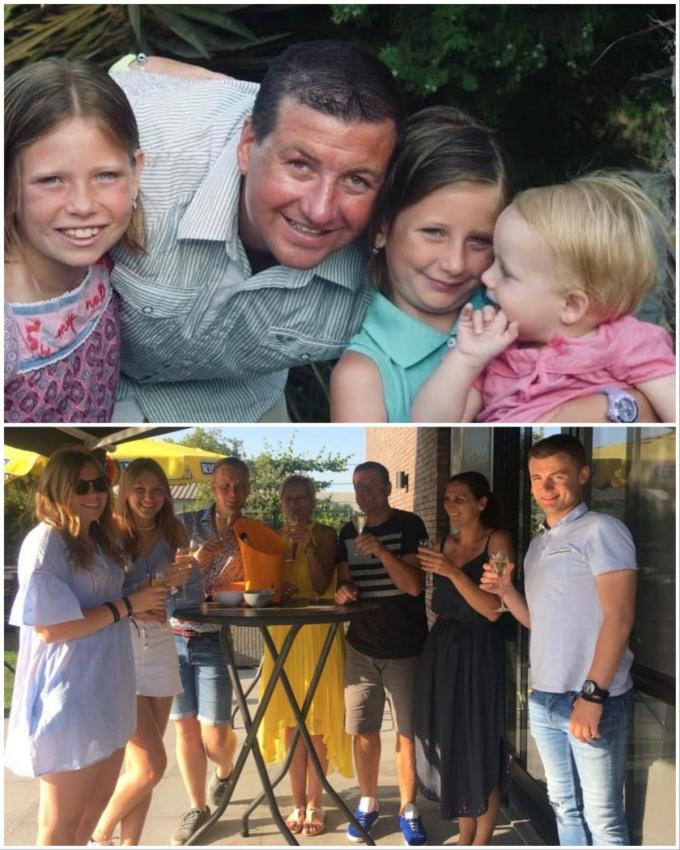 Op de bovenste reisfoto zie je Kristof tussen zijn drie dochters Iene, Geike en Loeka, onderaan een beeld van de Sweet 16 van Iene (links) met rechts dj Deniero die toen al kwam spelen en nu zaterdag ook opnieuw op post zal zijn.
