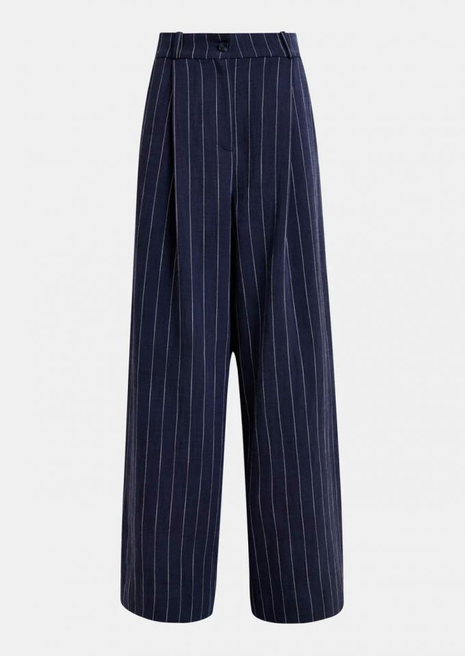 Pantalon large à fines rayures
