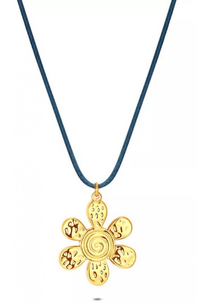Koordketting met grote bloem