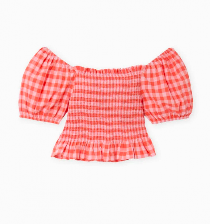 Top smocké motif vichy 