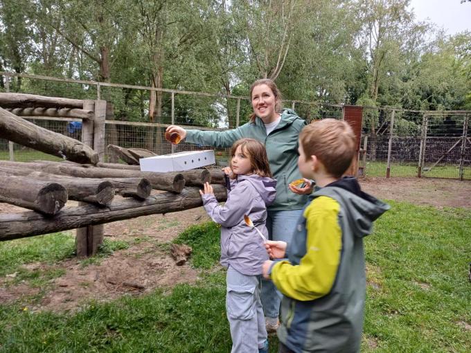 De familieleden mochten Nanuq en Malenky extra verrijking geven in hun verblijf.
