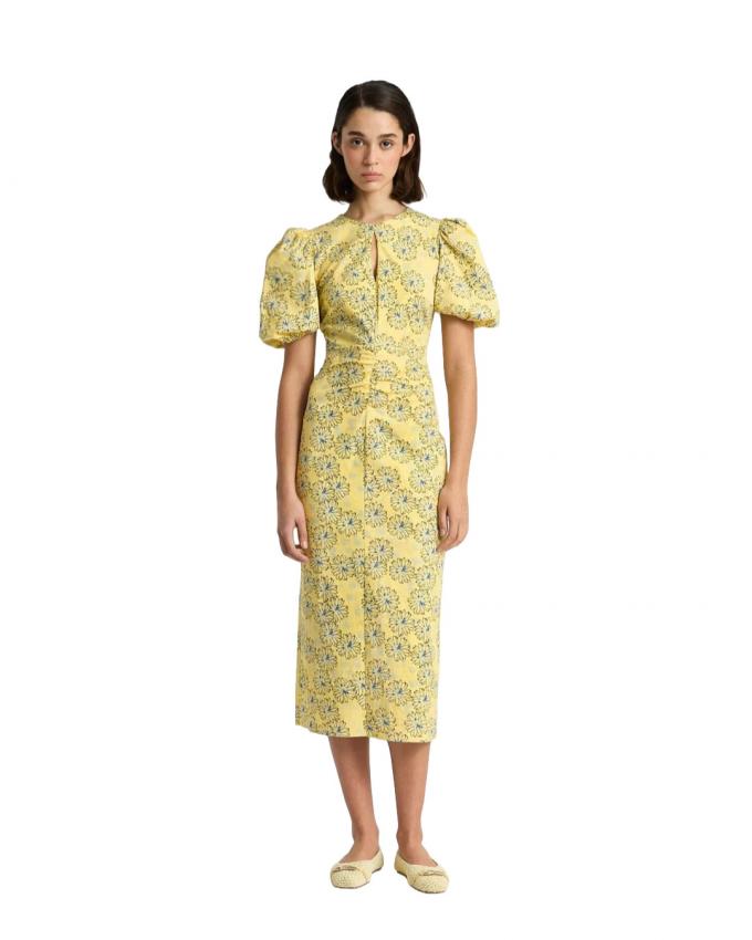 Gebloemde jurk met pofmouwen