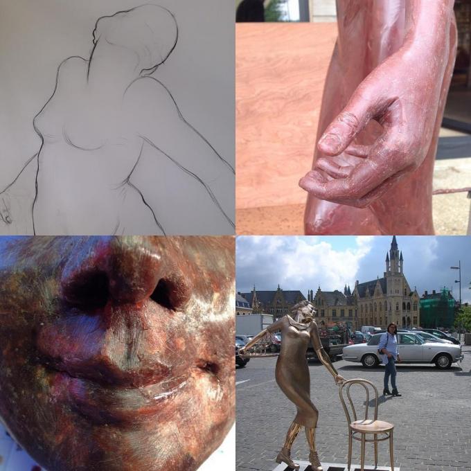 Tijdens de expo ‘Making of Ginger’ wordt de creatie van het beeld uit de doeken gedaan.