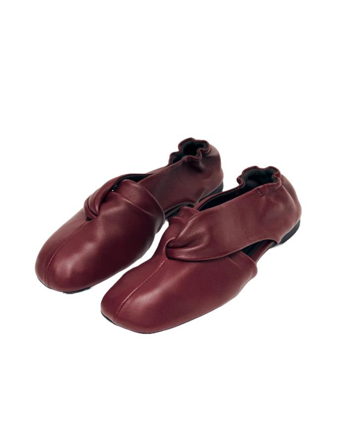 Bordeaux flats met knoop