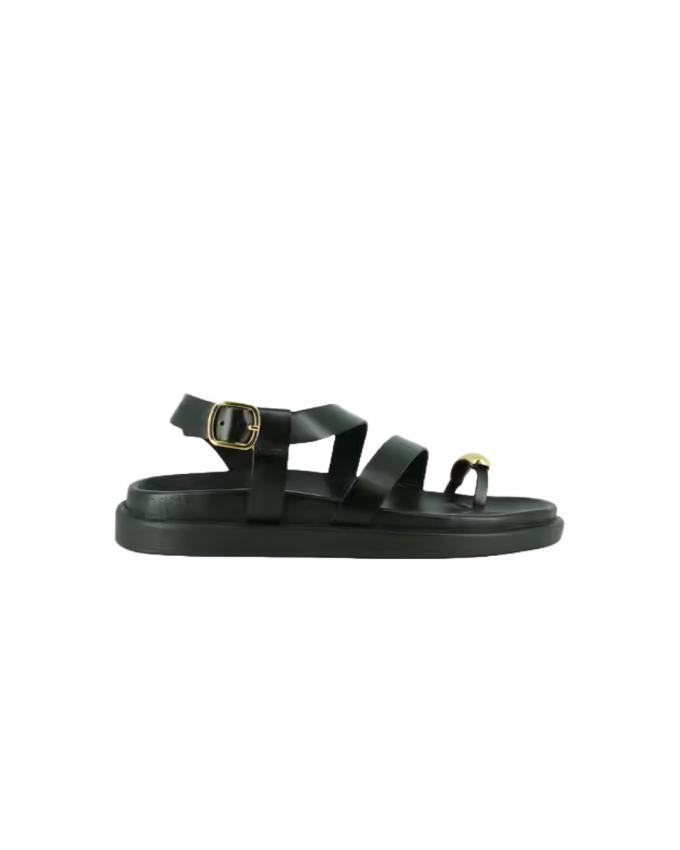 Sandalen met gouden detail