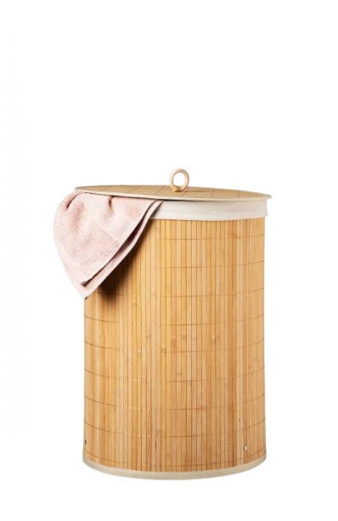 Bamboe wasmand met deksel (35 x 50 cm)