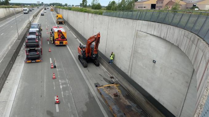 Door het voorval was er op de A11 slechts één rijstrook open, maar dat zorgde niet meteen voor problemen.