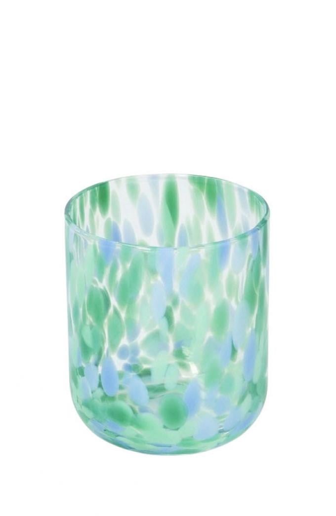Groen-blauw gespikkeld drinkglas (340 ml)