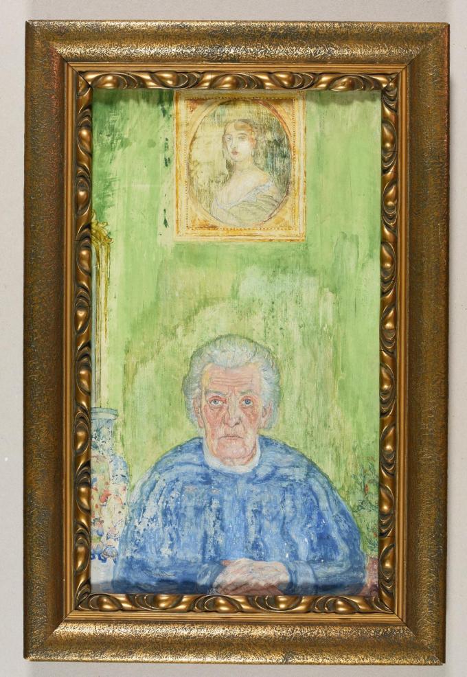 Ensor besteedde veel aandacht aan het gezicht en de handen van zijn moeder, waardoor die fijne details des te meer opvallen.