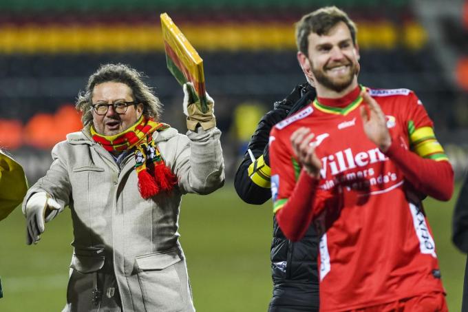 KV Oostende beleefde sportieve hoogdagen onder Marc Coucke, hier met Nicolas Lombaerts.