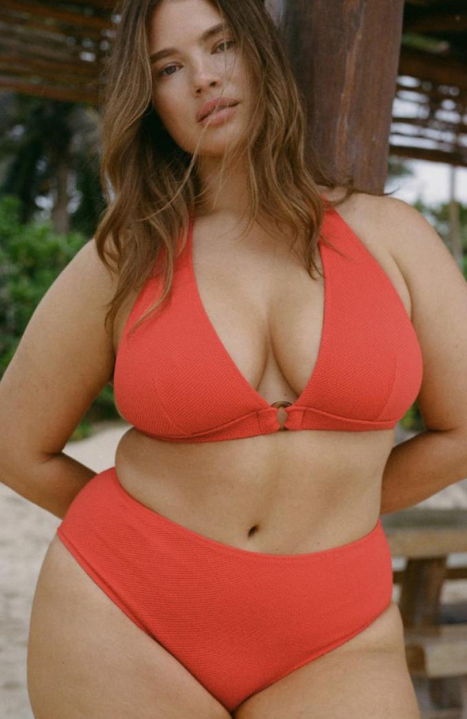 Geribd bikinibroekje met hoge taille