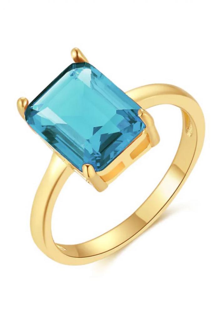 Ring met blauwe zirkonia