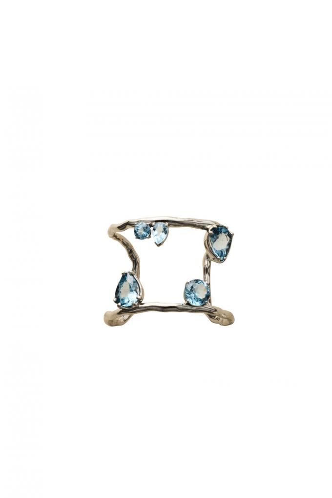 Armband rhodium met Sky Topaz-edelstenen