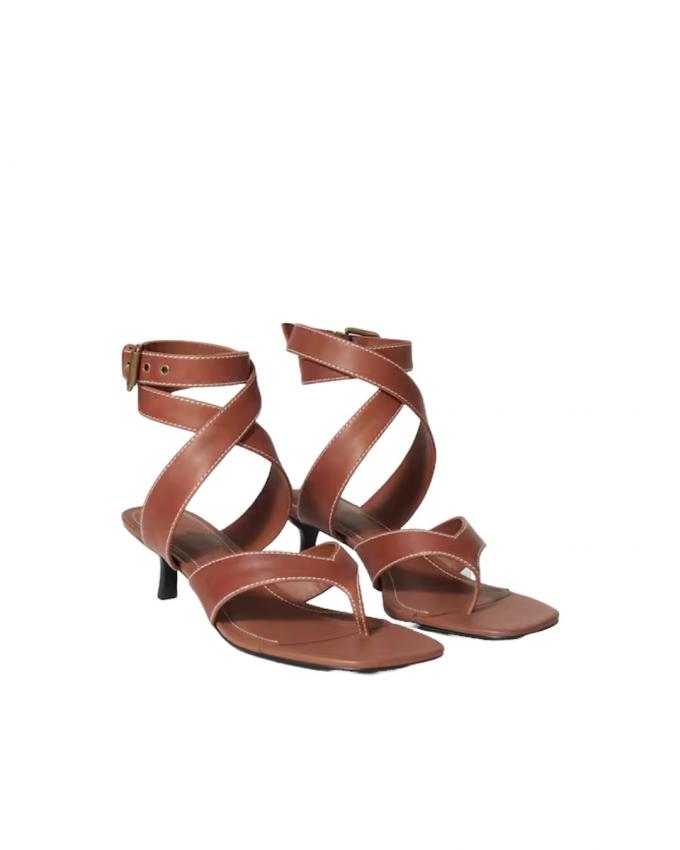 Teensandalen in cognac