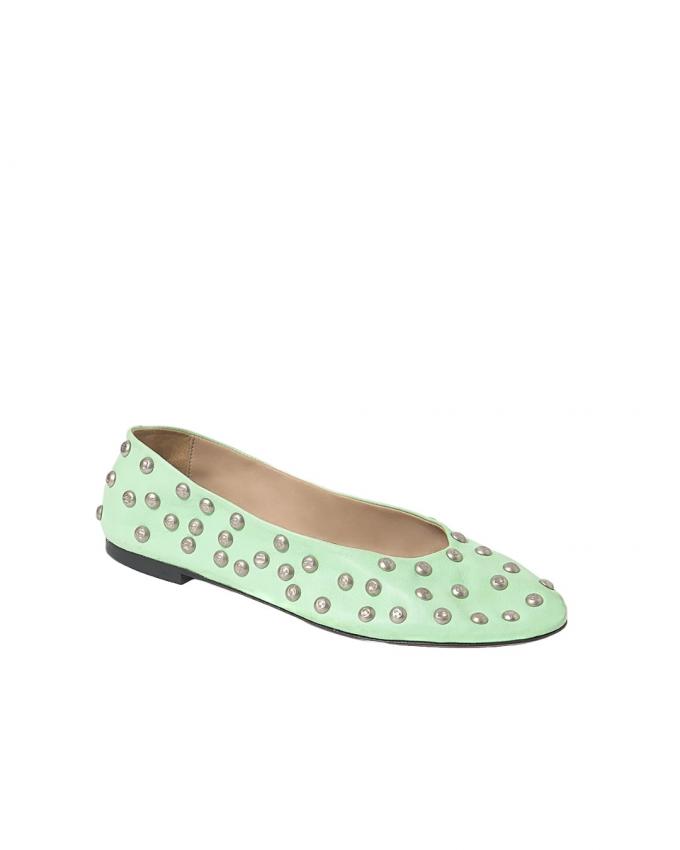 Pistachegroene ballerina's met studs