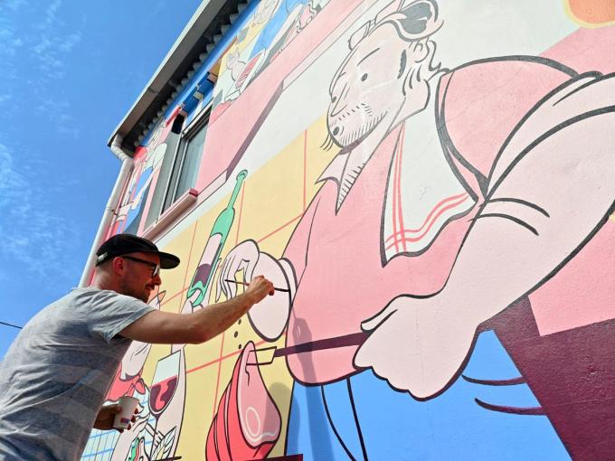 Illustrator Xavier Truant was twee weken aan de slag.