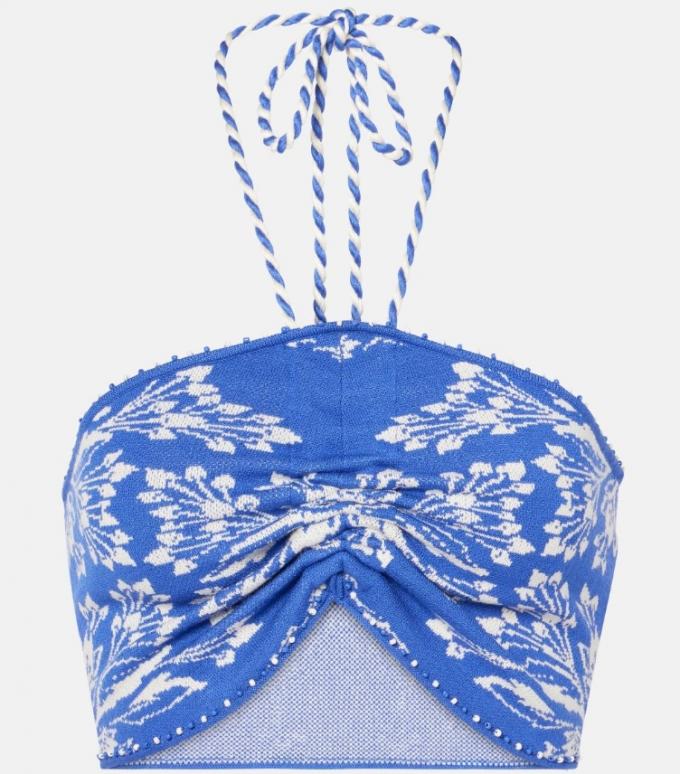 Tropische haltertop met bloemen