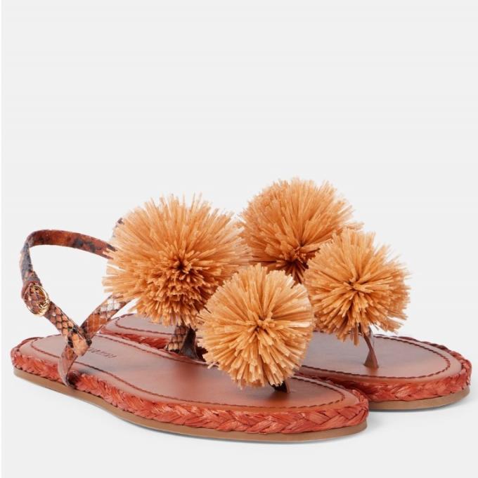 Speelse sandalen met dubbele pompon