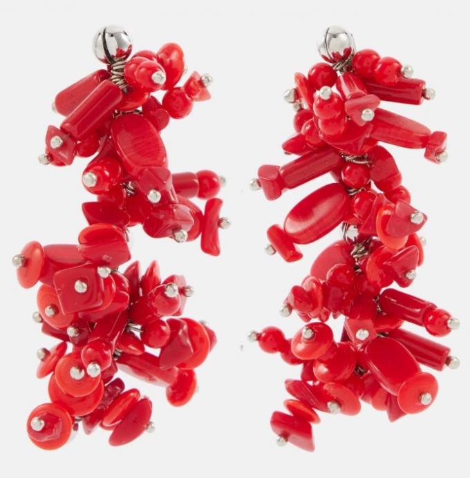 Ruby rode oorbellen met volume