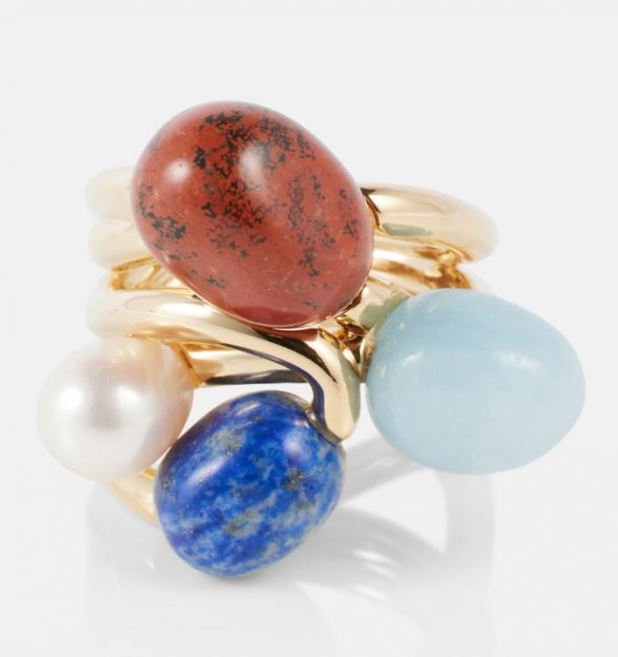 Sculpturale ring met gemstones