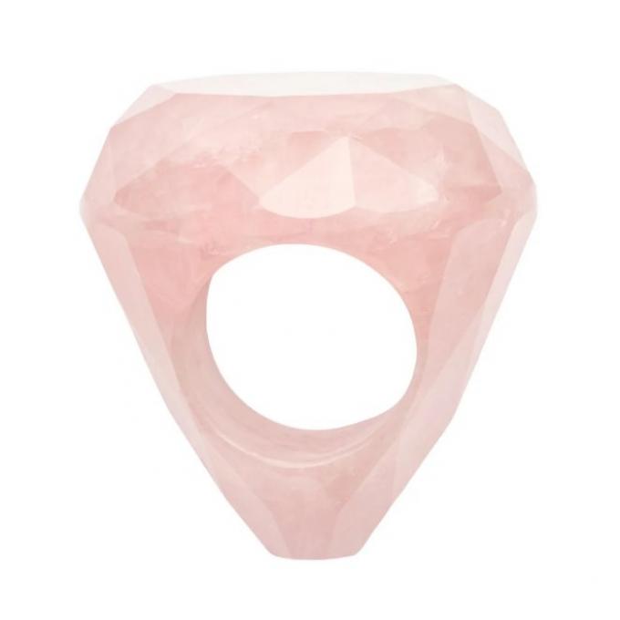 Chunky ring in rozenkwarts diamant