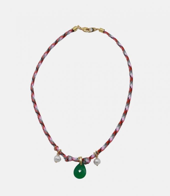 Multi-charm halsketting met koord