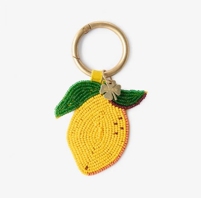 Bag charm van citroen in parels