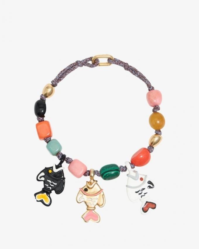 Kleurrijke kralenarmband met vissen