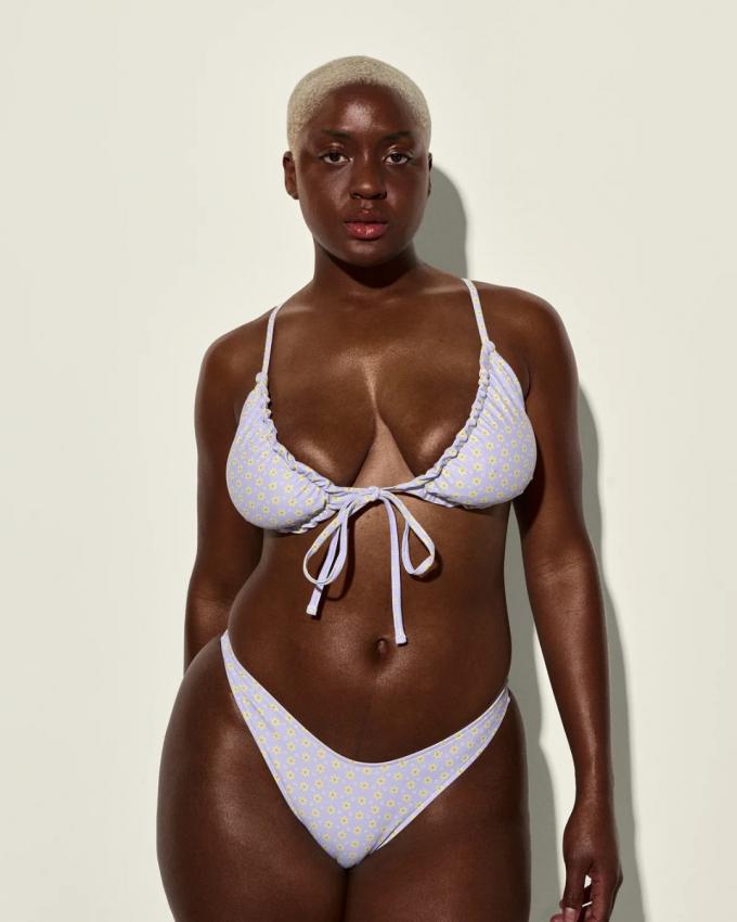 Bikini met bloemenprint en ruches