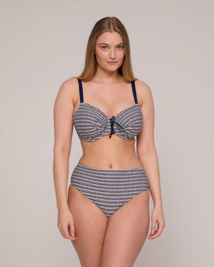 Gestreepte bikini met voorgevormde cup