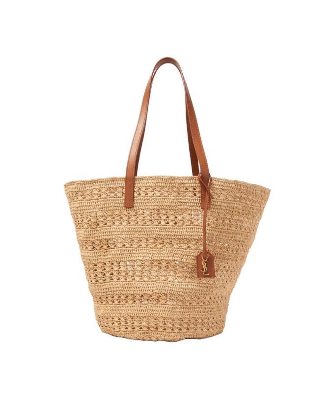 Handtas met leren handvaten