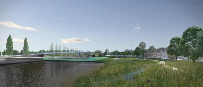 Het plan voor de fietsersbrug.