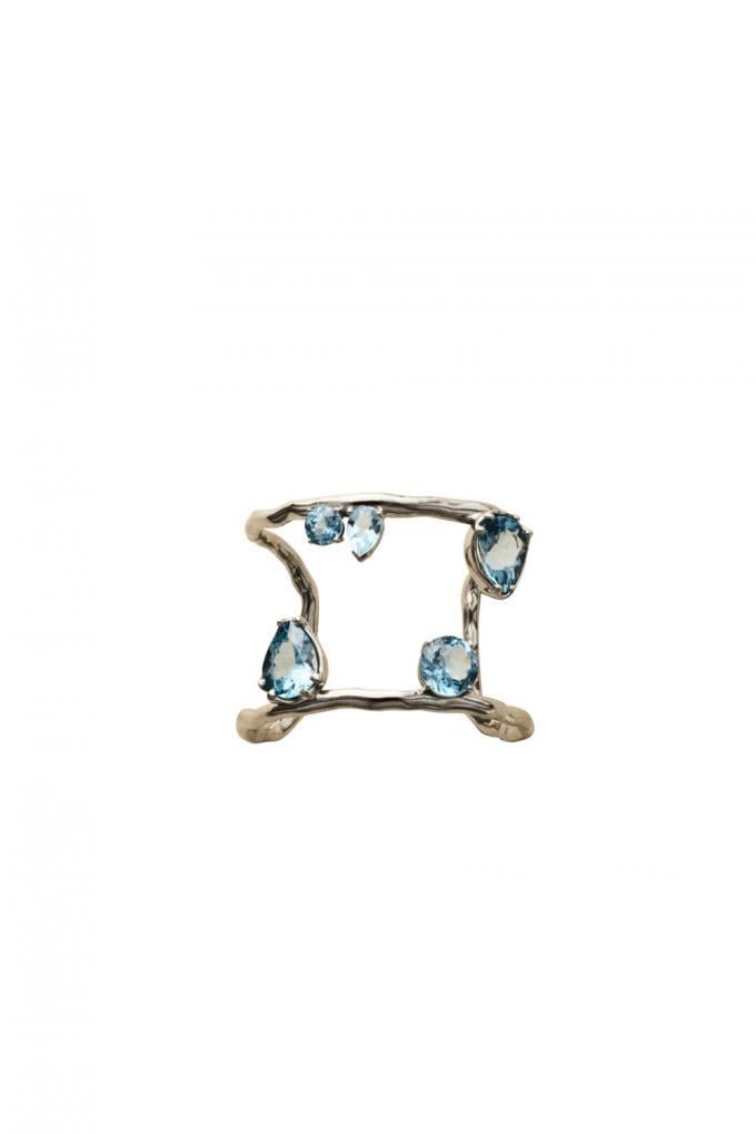Bracelet en rhodium serti de pierres précieuses Sky Topaz