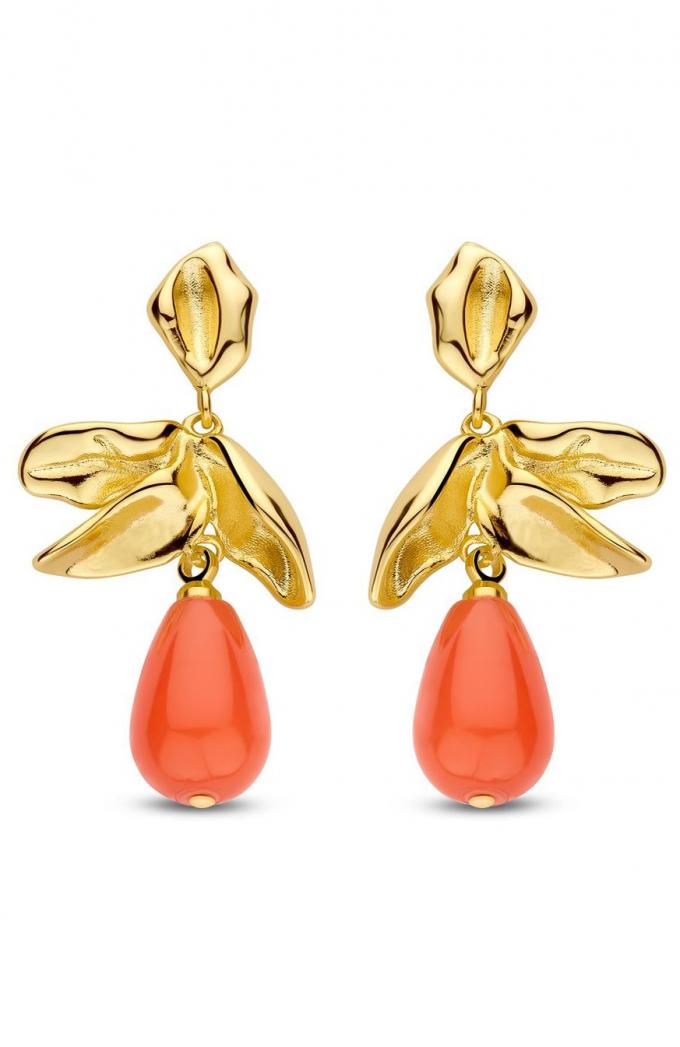 Gouden oorbellen met blaadjes