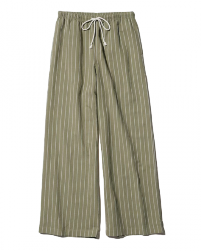 Olijfgroene pantalon in linnenmix