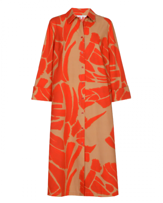 Oranje jurk van 100% biologisch katoen