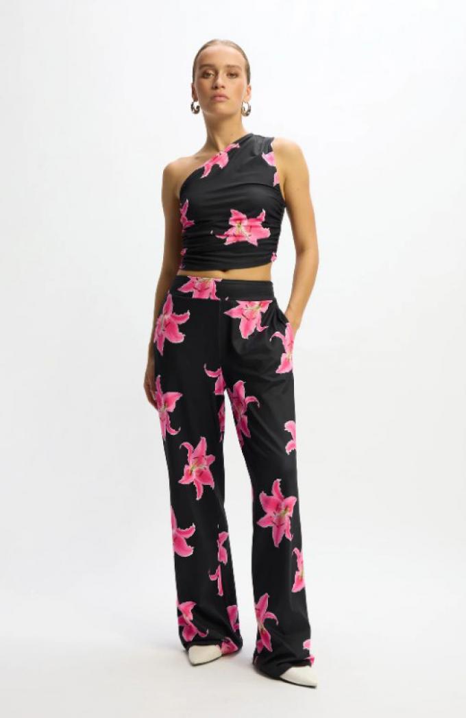 Broek met bloemenprint 