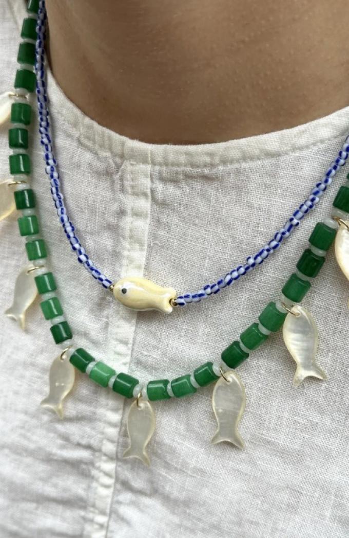 Groene kralenketting